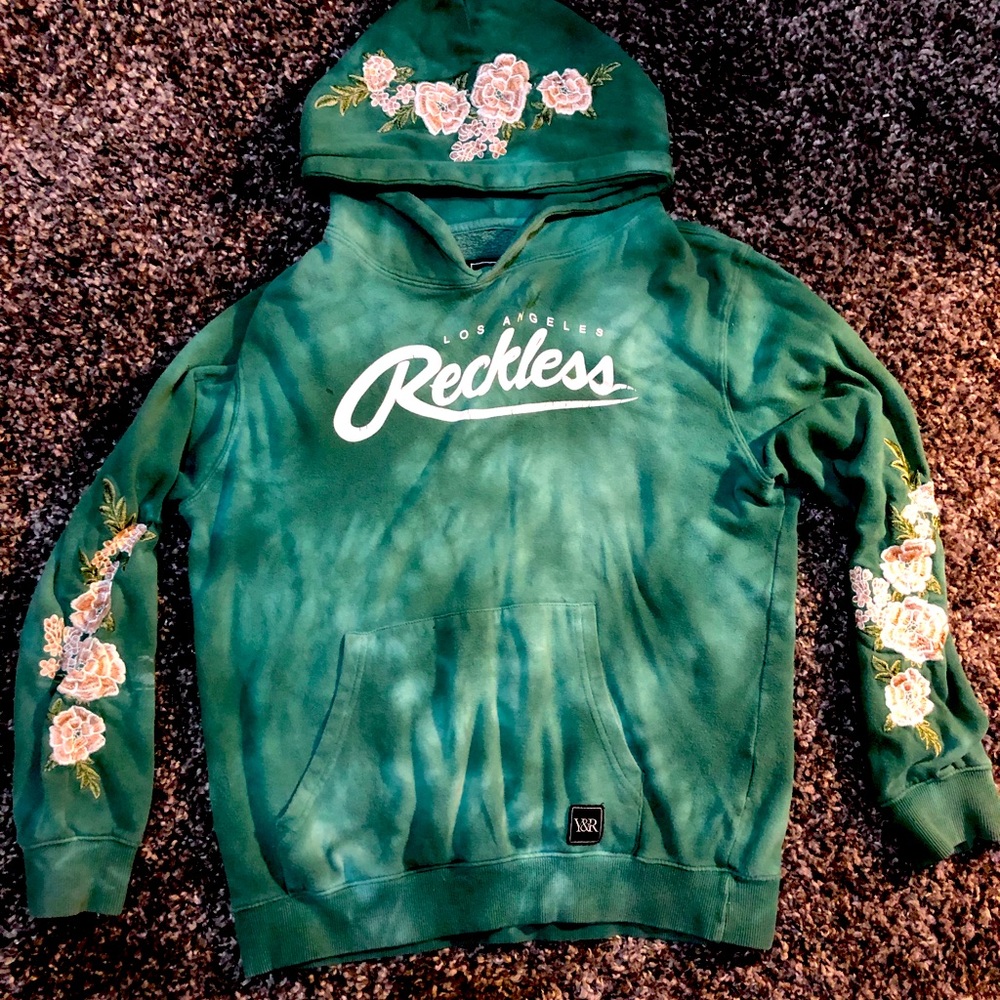 COPY - Young & Reckless | Youth XL/TG Green Tie-Dye Hoodie